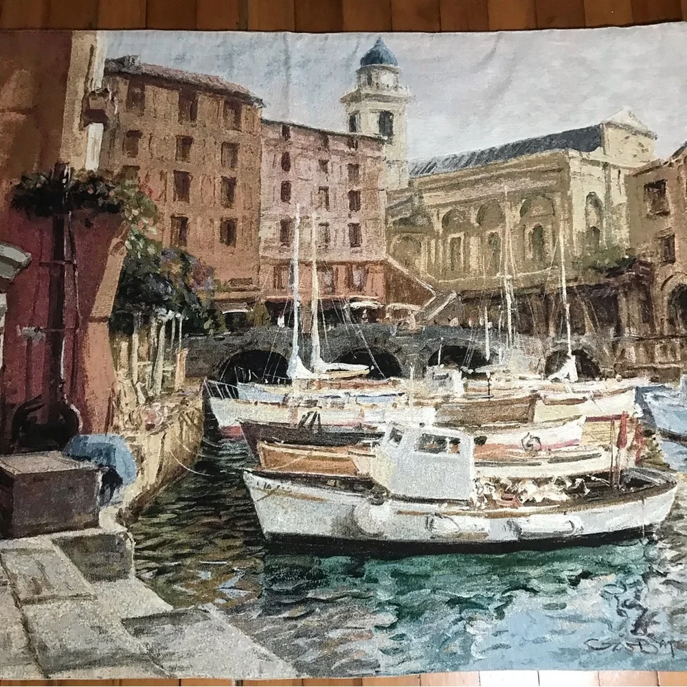 George Bates “Mediterranean Colors” Woven Tapestry Wall Hanging Size 52” x 39.5”